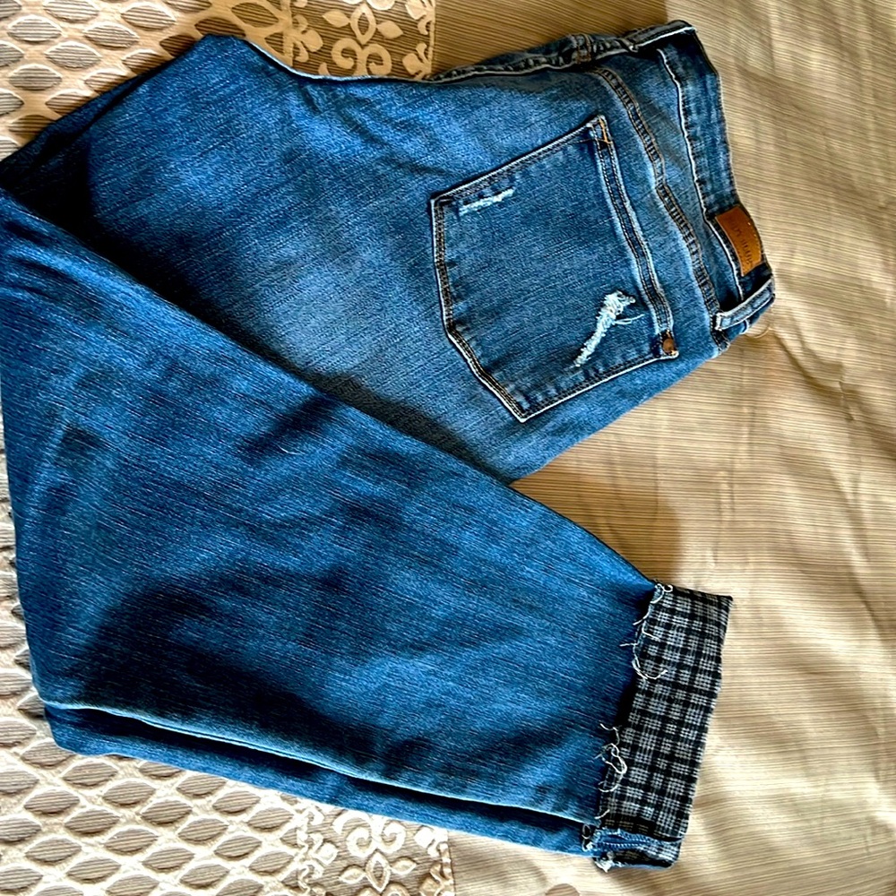 Judy Blue Plaid Denim Jeans 13/31 & Matching Top L